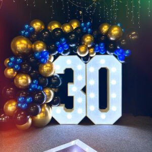 4ft-led-30-marquee-numbers-with-electric-blue-gold-balloon-surround